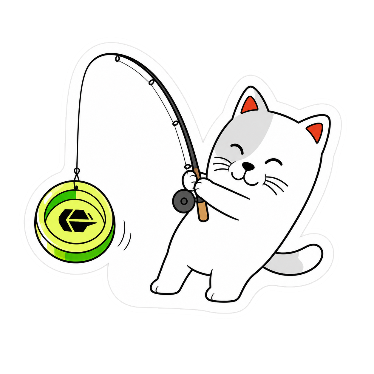 Purr Cat sticker 17: token fishing