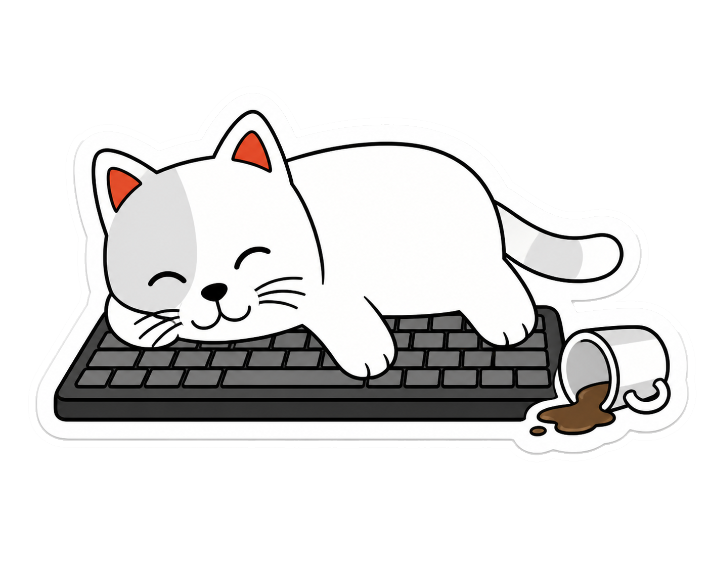 Purr Cat sticker 19: keyboard nap