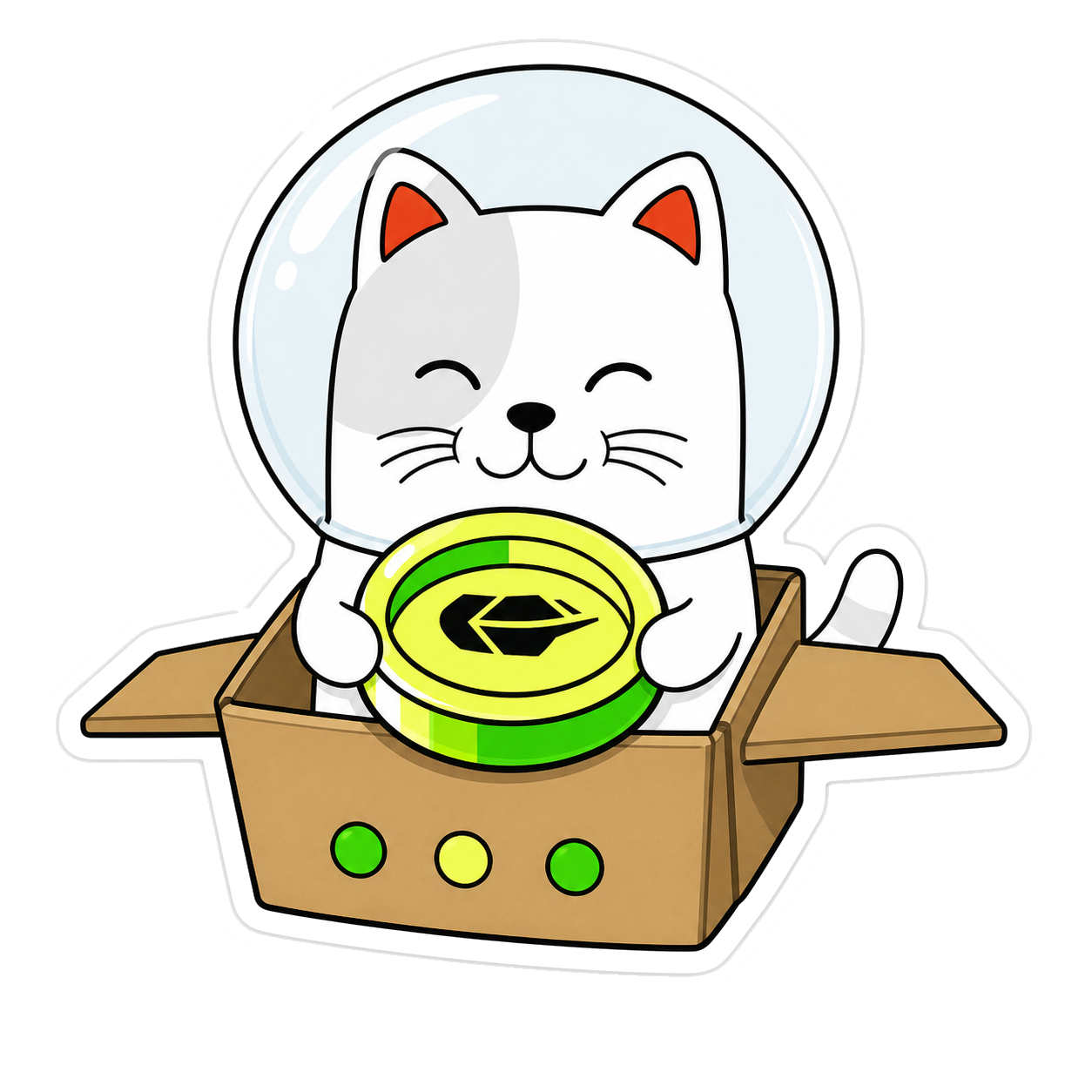 Purr Cat sticker 22: token box spaceship