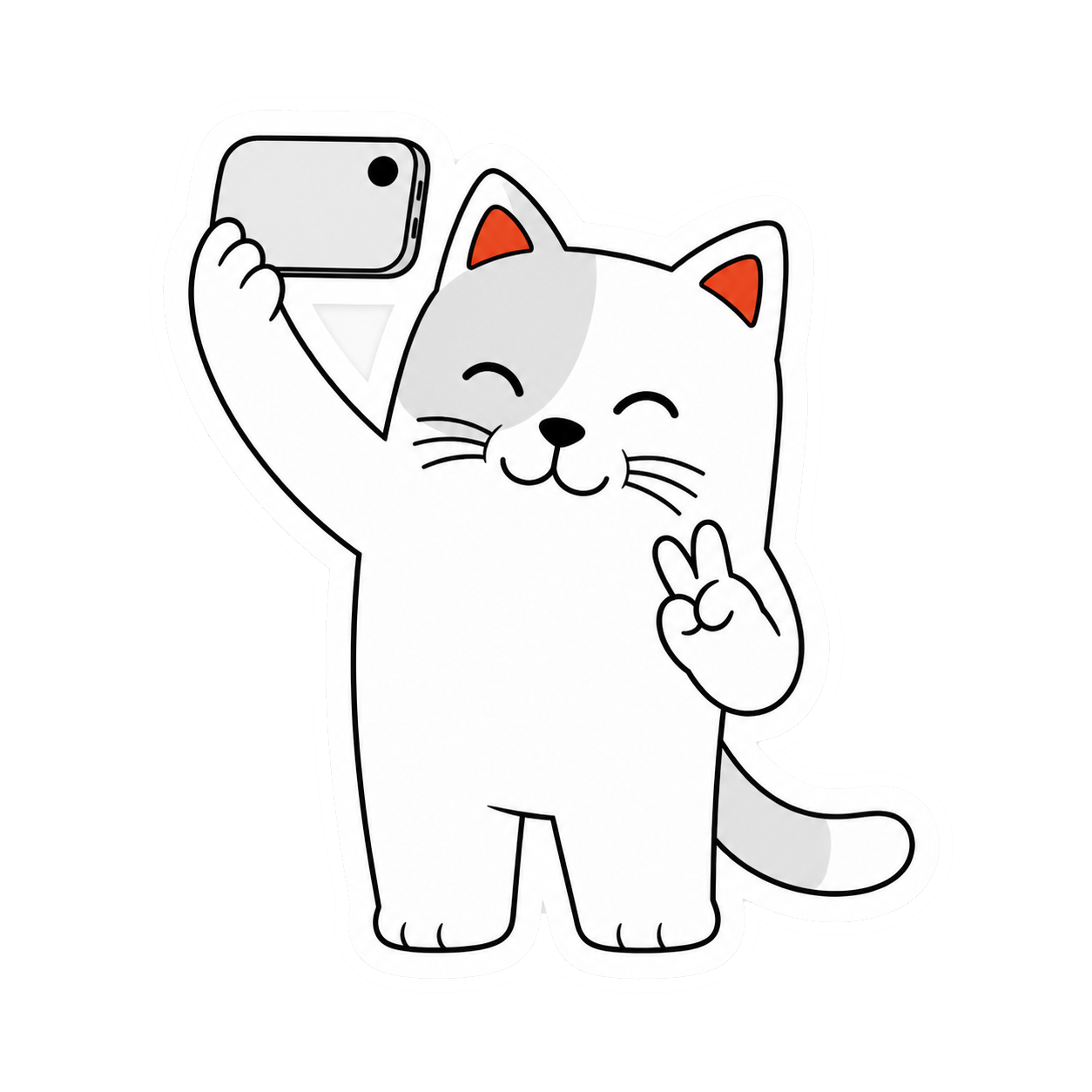 Purr Cat sticker 27: upside down selfie