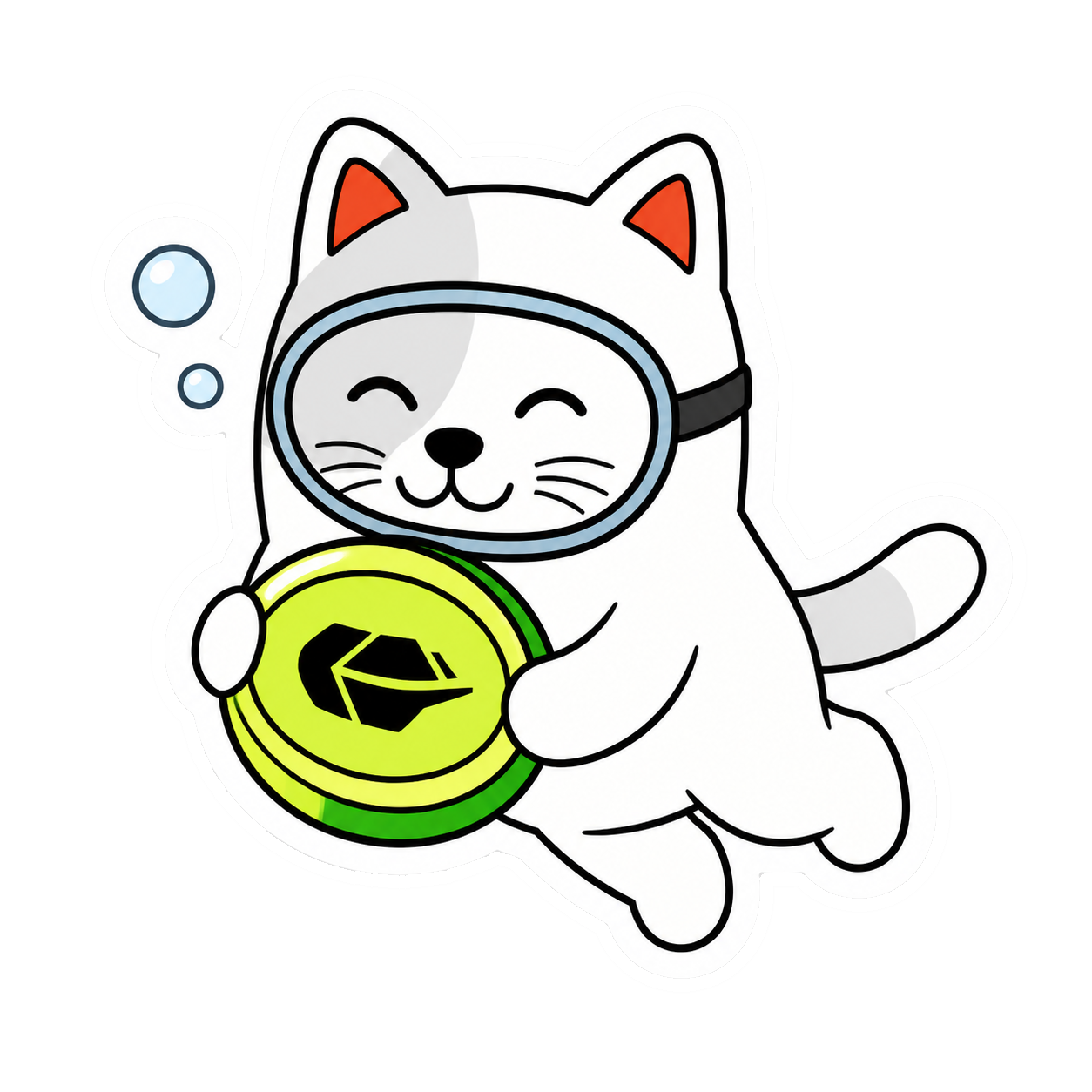 Purr Cat sticker 31: token treasure diver
