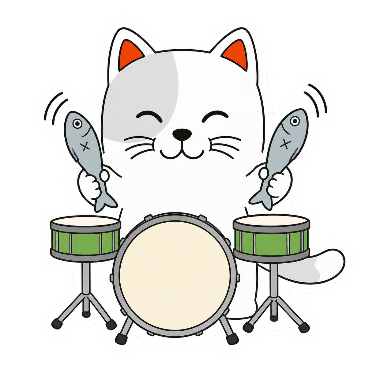 Purr Cat sticker 36: fish drumsticks