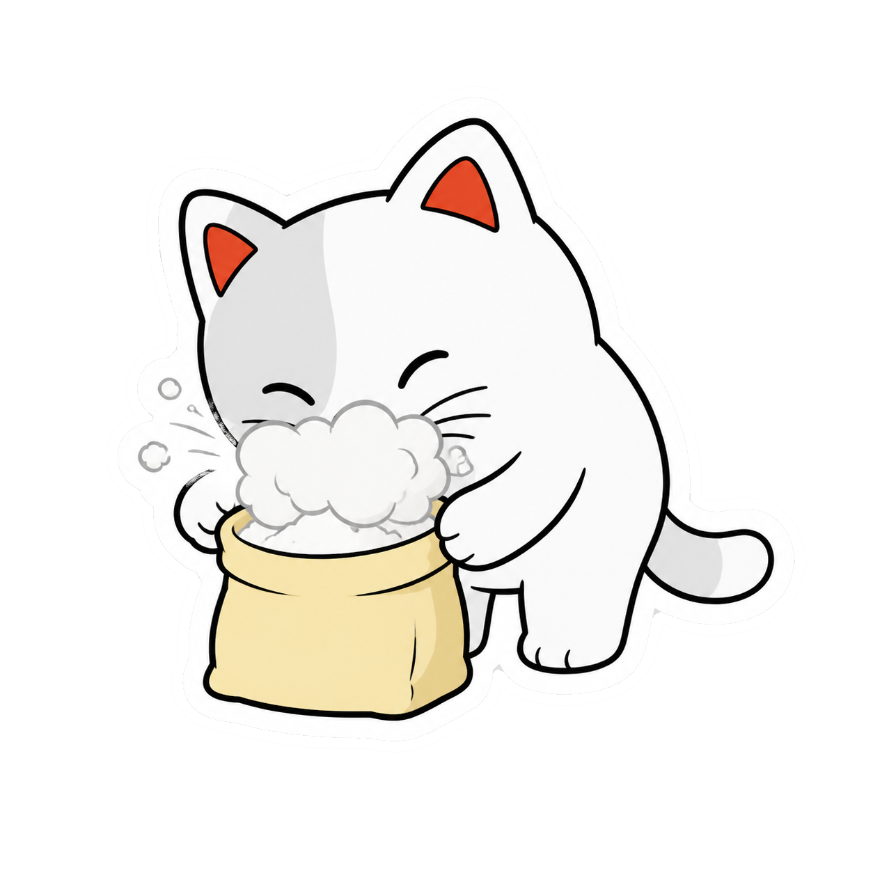 Purr Cat sticker 38: flour sneeze